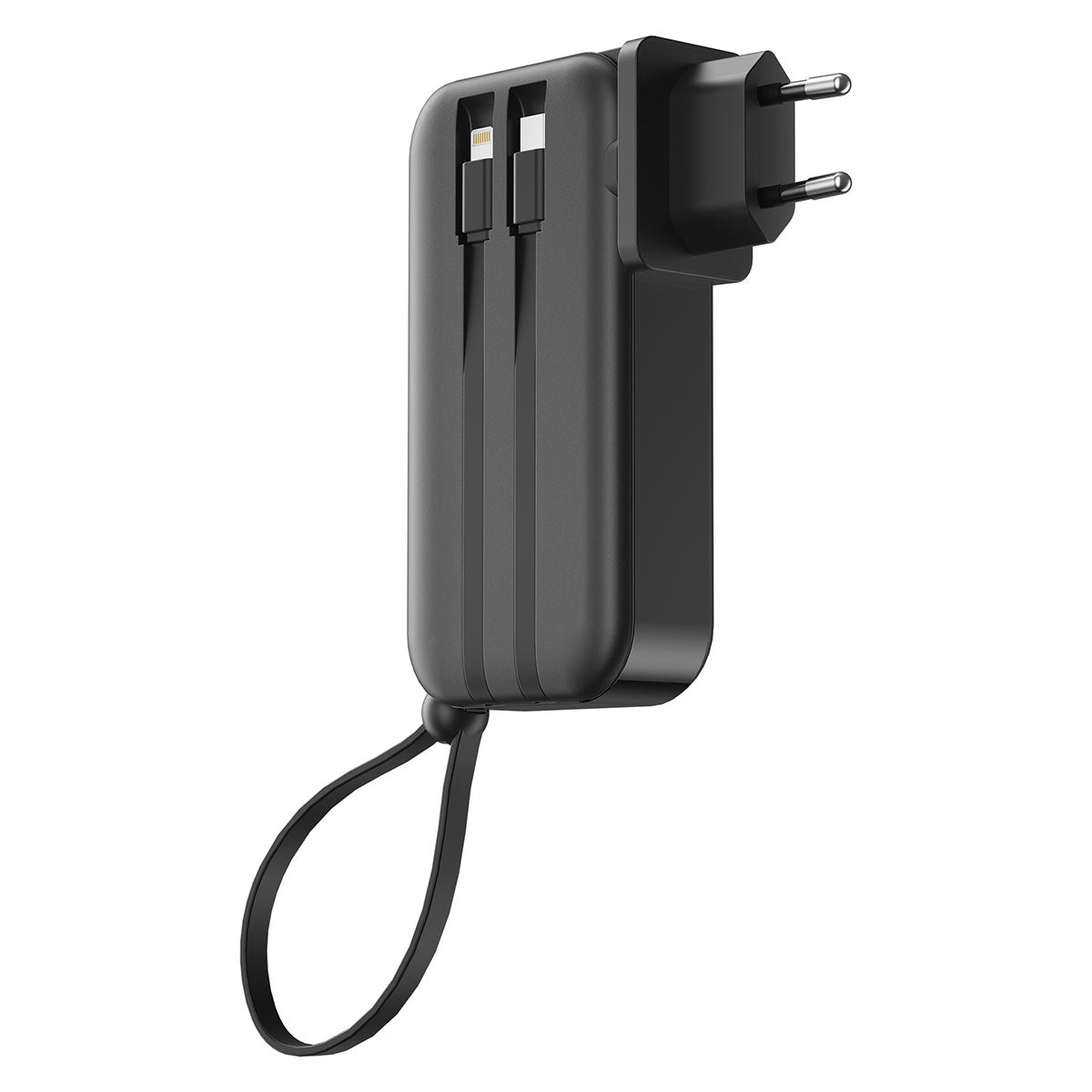 Wiwu JC-23 Micro Type-C ve Lightning Kablolu Şarj Göstergeli PD Powerbank 22.5W 10000mAh Siyah