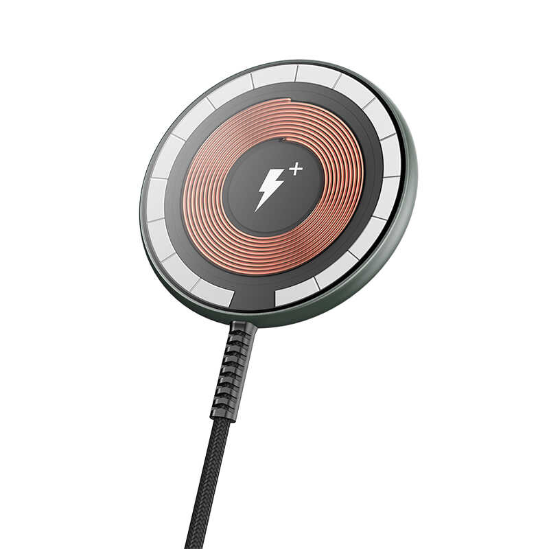 Wiwu M14 Intelligent Wireless Magnetik Şarj Ultra İnce Şeffaf 15W Android iOS Destekli Siyah