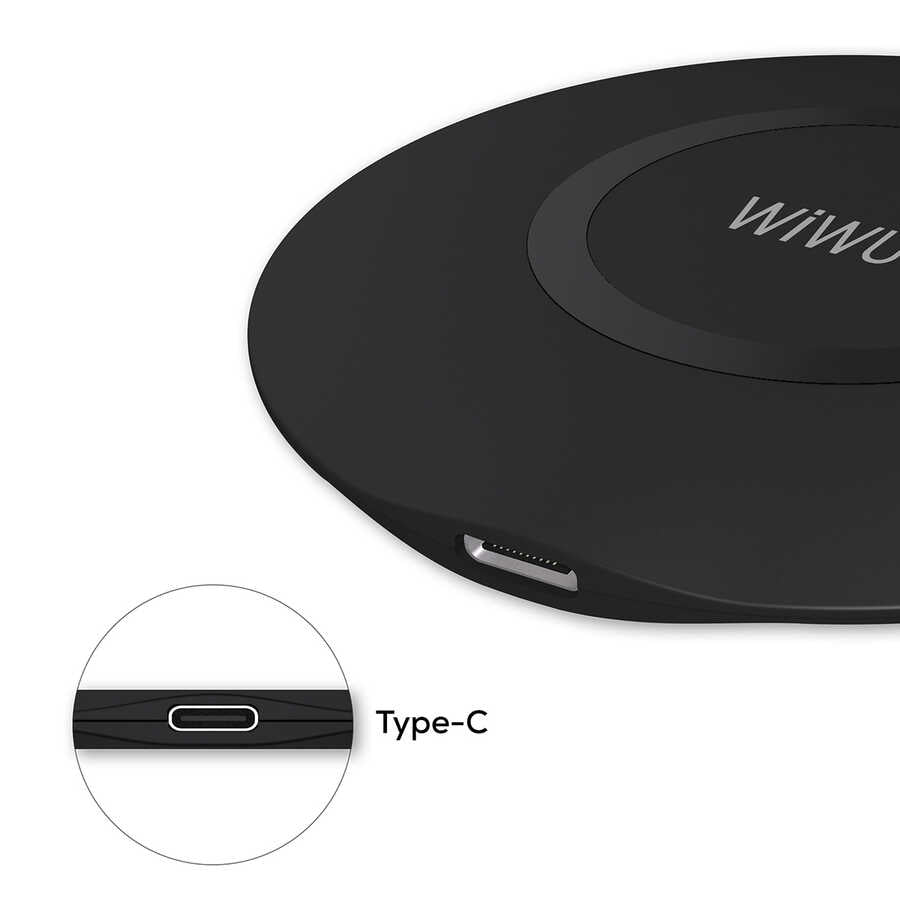 Wiwu M3 Wireless Magnetik Şarj 15W iOS Android Destekli Siyah