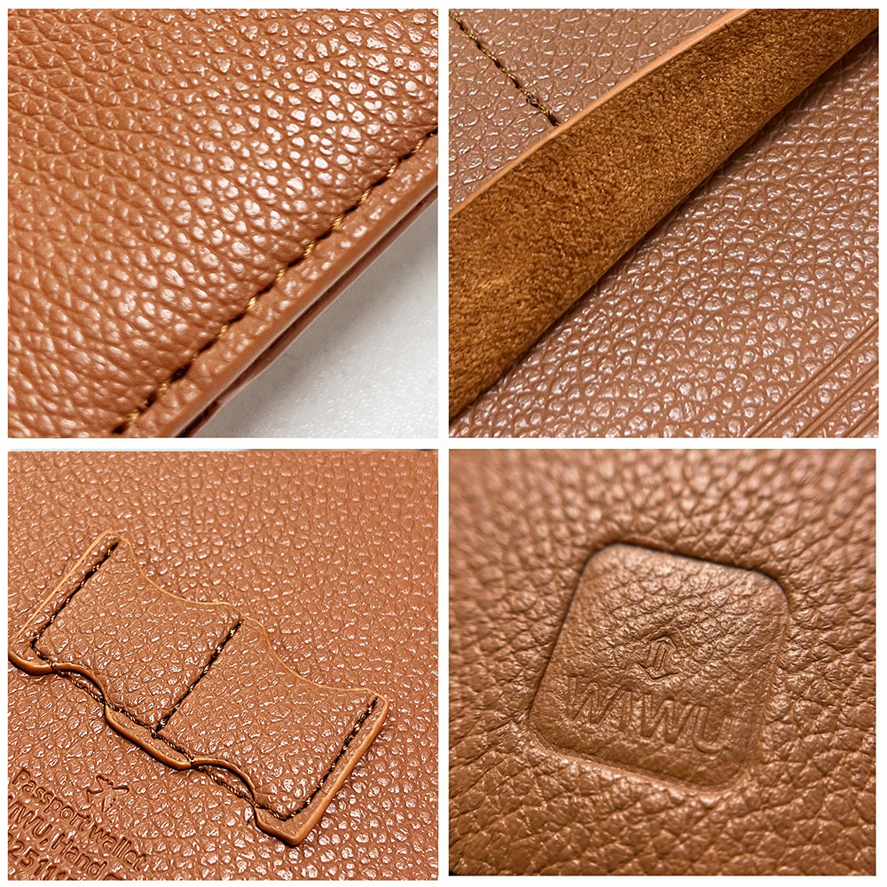 Wiwu Master Passport Wallet Pasaport RFID Özellikli Kart ve Sim Bölmeli PU Deri Cüzdan Kahverengi