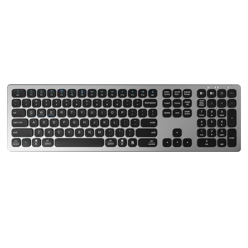Wiwu MKB-03 Magic Keyboard Master iOS Android Windows İşletim Sistemi Uyumlu Bluetooth Kablosuz Klavye Gri