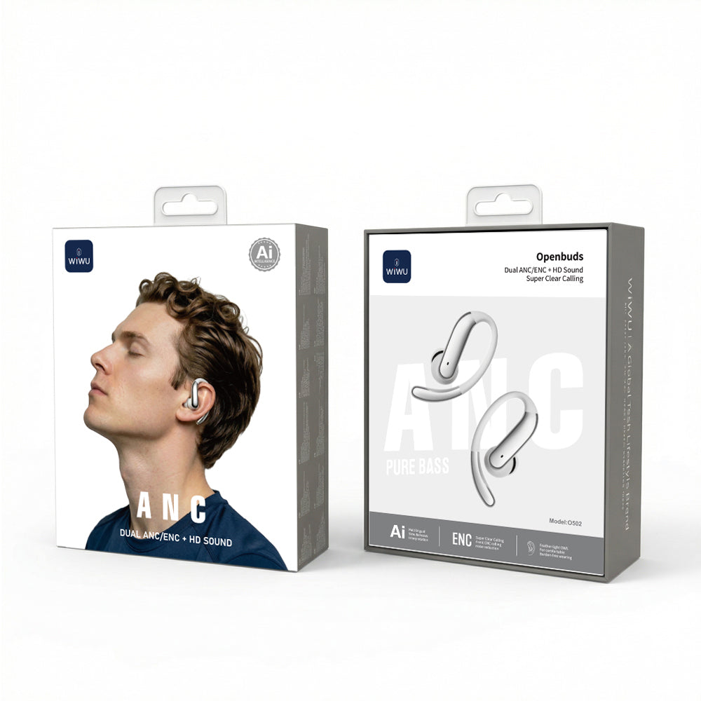 Wiwu O502 Openbuds Serisi Ai Çeviri Özellikli ANC+ENC Teknolojili Bluetooth Kulak İçi Kulaklık v6.0 Beyaz