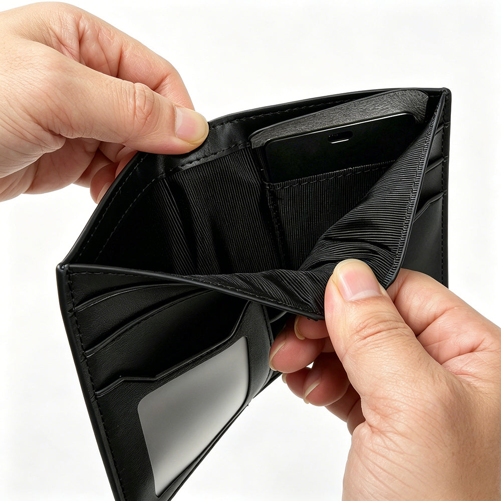 Wiwu Royal Wallet Android ve iOS Cihazlar için RFID Özellikli PU Deri Cüzdan Siyah
