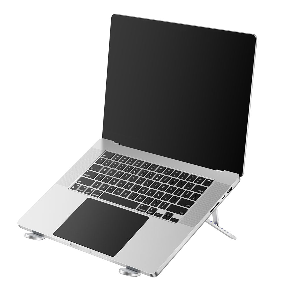 Wiwu S400 Pro Çift Fanlı Işıklı Katlanabilir Ayarlanabilir Laptop Standı 5W 3000RPM Gümüş