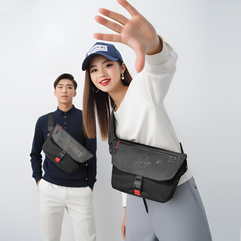 Wiwu Space Exploration Message Bag X Dupont Cordura 1000D Naylon Kumaş Çapraz Vücut Çantası Siyah