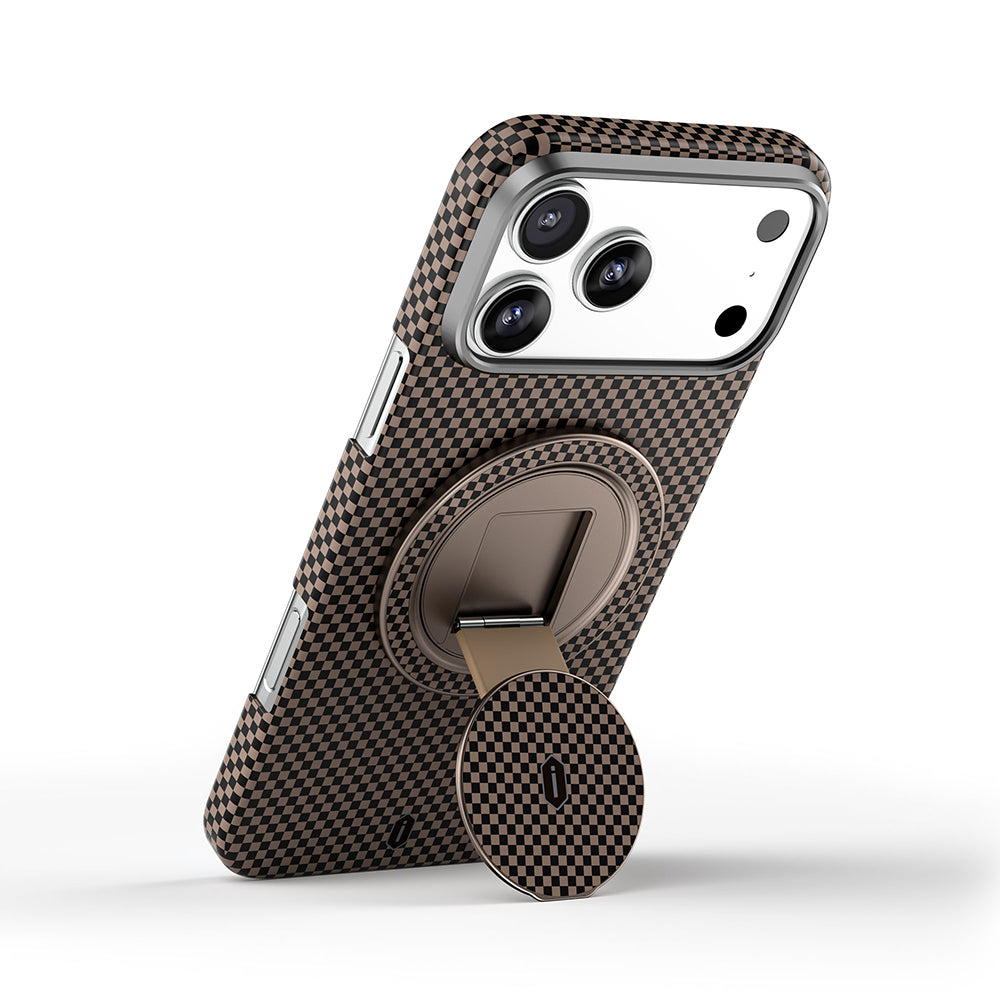 Wiwu Warriors Serisi Aramid Fiber 360 Derece Dönebilen Magnetik Ring Stand Telefon Tutucu Siyah