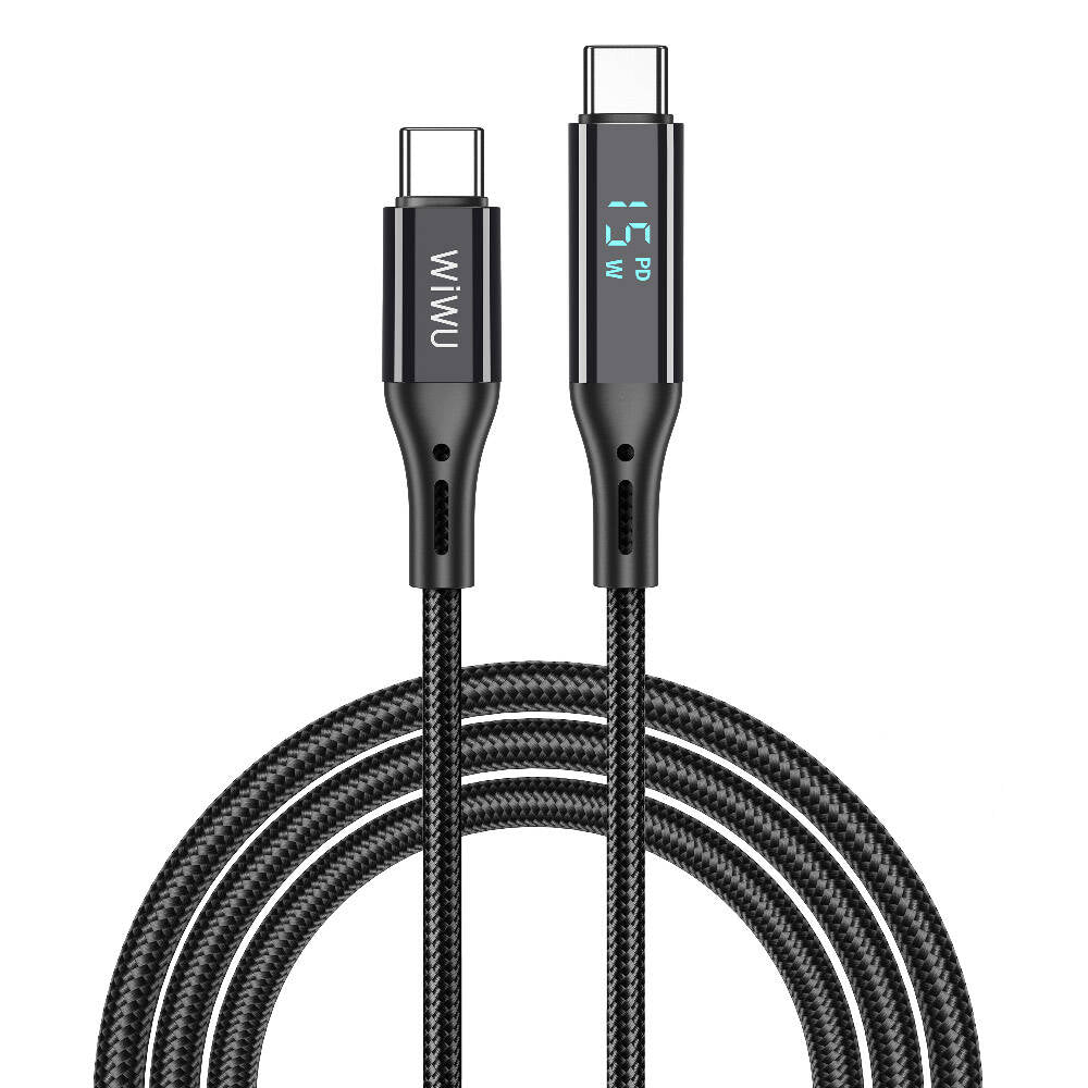 Wiwu Wi-C020 Thor Serisi 100W Hızlı Şarj Özellikli Type-C to Type-C Kablo 1.2M Gri