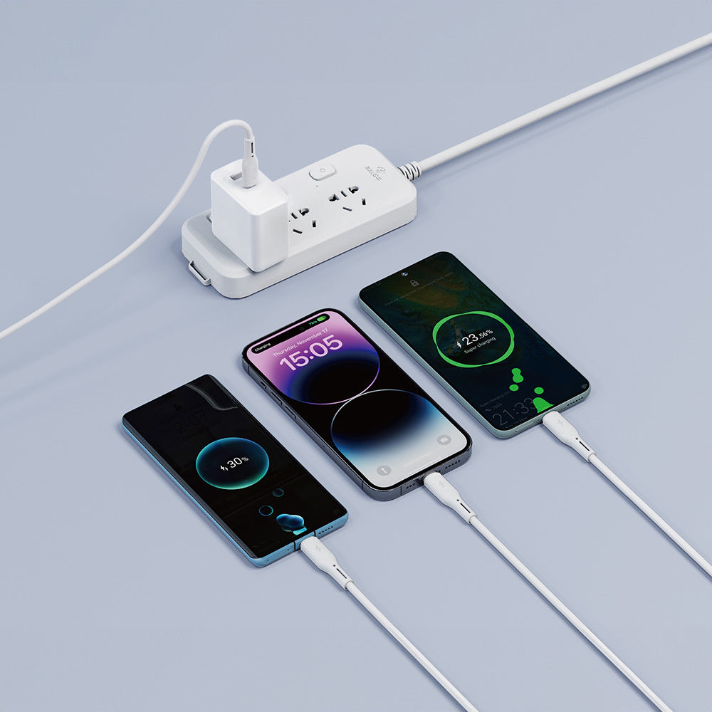 Wiwu Wi-C046E Starlink Serisi 3in1 USB-A to Lightning – Type-C – Micro Şarj ve Data Kablosu 60W 1.2M Beyaz