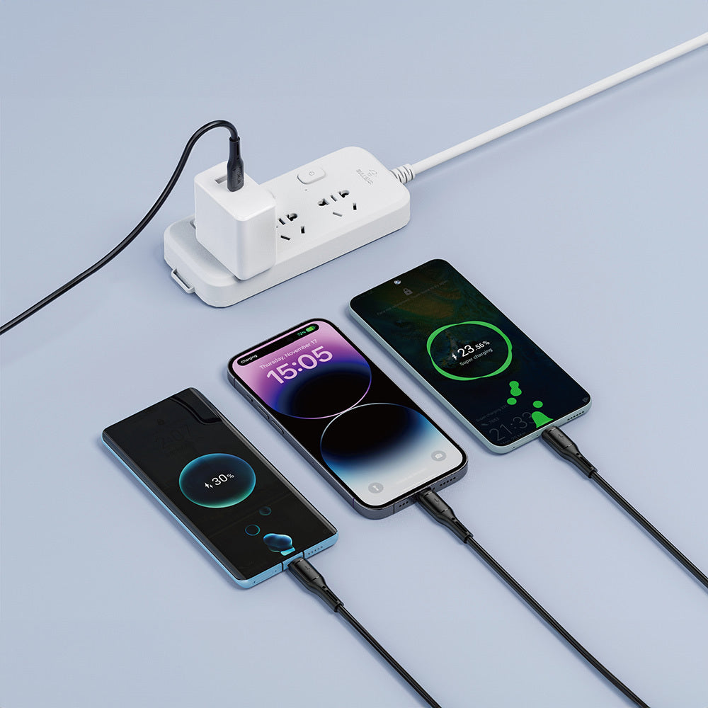 Wiwu Wi-C046E Starlink Serisi 3in1 USB-A to Lightning – Type-C – Micro Şarj ve Data Kablosu 60W 1.2M Siyah