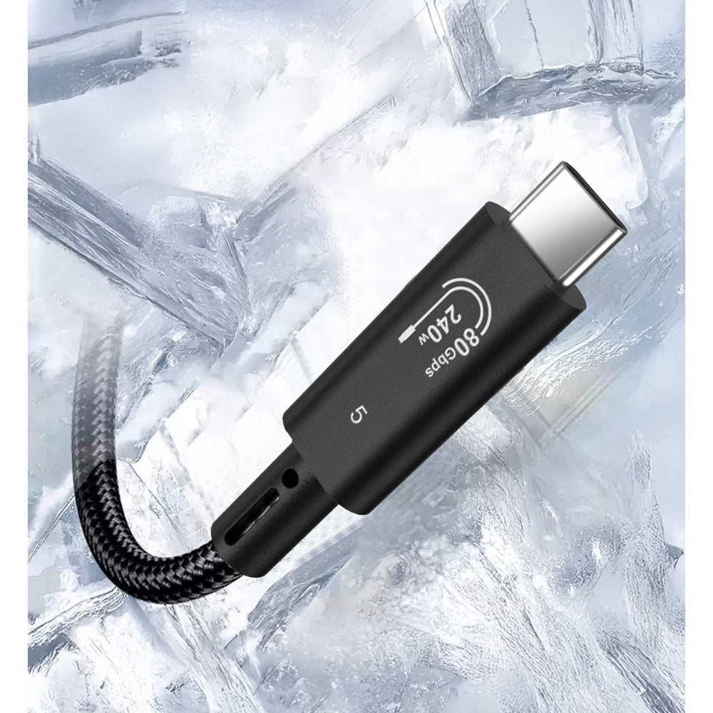 Wiwu Wi-C102 Type-C to Type-C Thunderbolt 5 Kablo 16K Ultra HD 240W 180cm Siyah