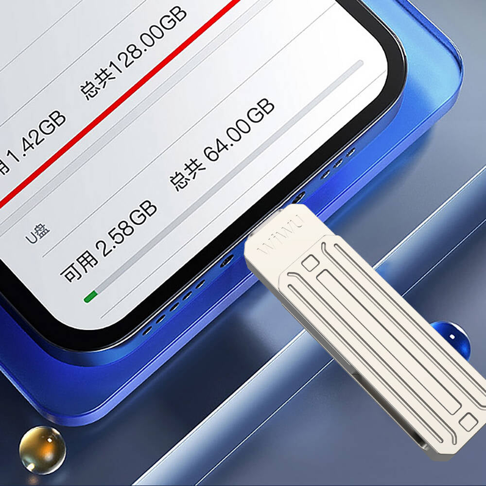 Wiwu Wi-FD001 3in1 USB3.2 Sürücü Disk USB-A + Lightning + Type-C OTG 128 GB Gümüş