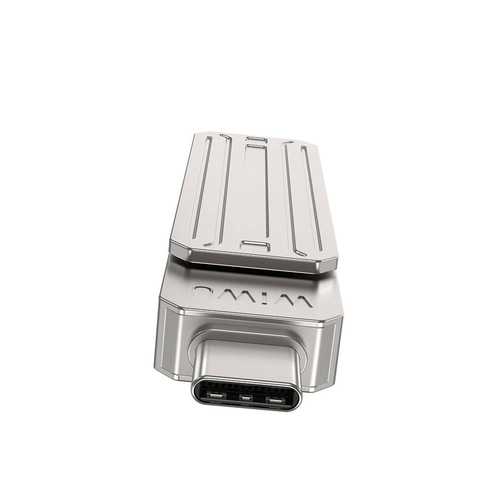 Wiwu Wi-FD001 3in1 USB3.2 Sürücü Disk USB-A + Lightning + Type-C OTG 64 GB Gümüş