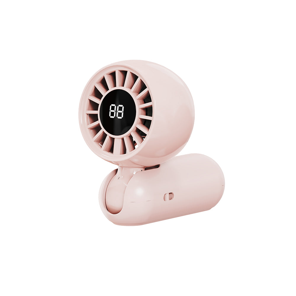 Wiwu Wi-FS017 Bubble Mini Pro Serisi 3 Kademeli Dijital LED Göstergeli Katlanabilir Portatif Soğutucu El Fanı Pembe