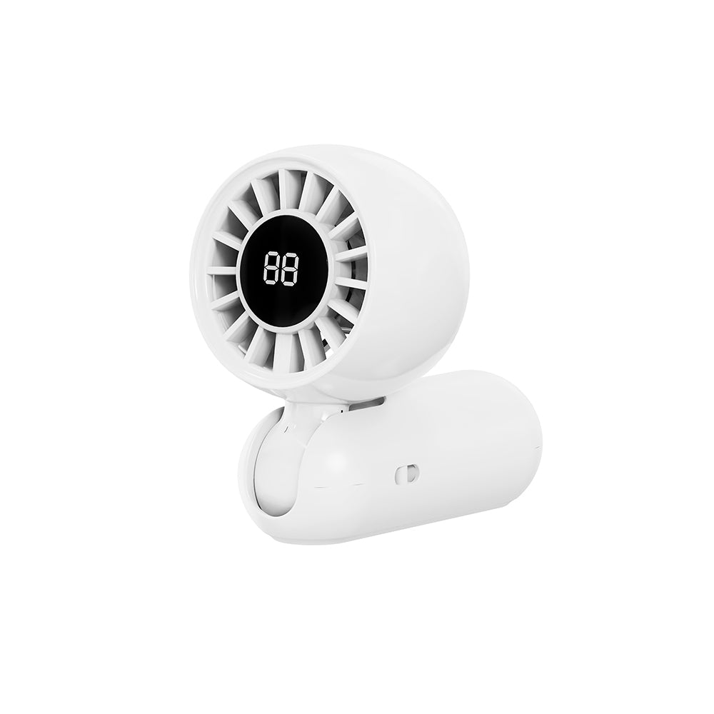 Wiwu Wi-FS017 Bubble Mini Pro Serisi 3 Kademeli Dijital LED Göstergeli Katlanabilir Portatif Soğutucu El Fanı Beyaz