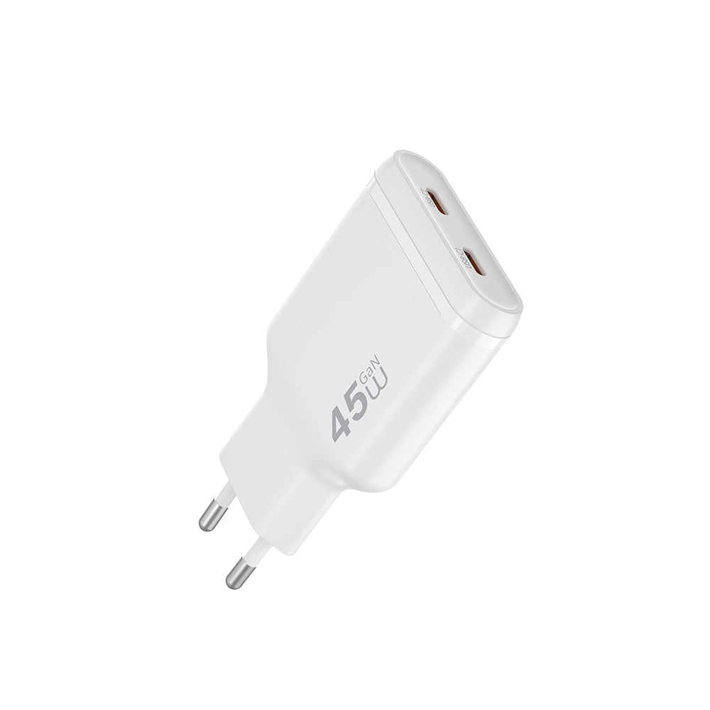 Wiwu Wi-G034 Essen Slim Serisi GaN Tech PD Hızlı Şarj Özellikli Şarj Başlığı 45W Beyaz