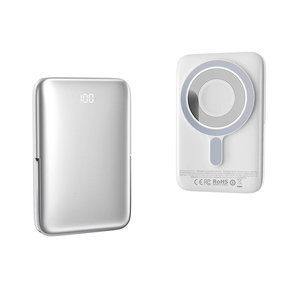 Wiwu Wi-P018 Elite Serisi Led Ekranlı Magsafe Powerbank Wireless 15W 10000mAh Siyah