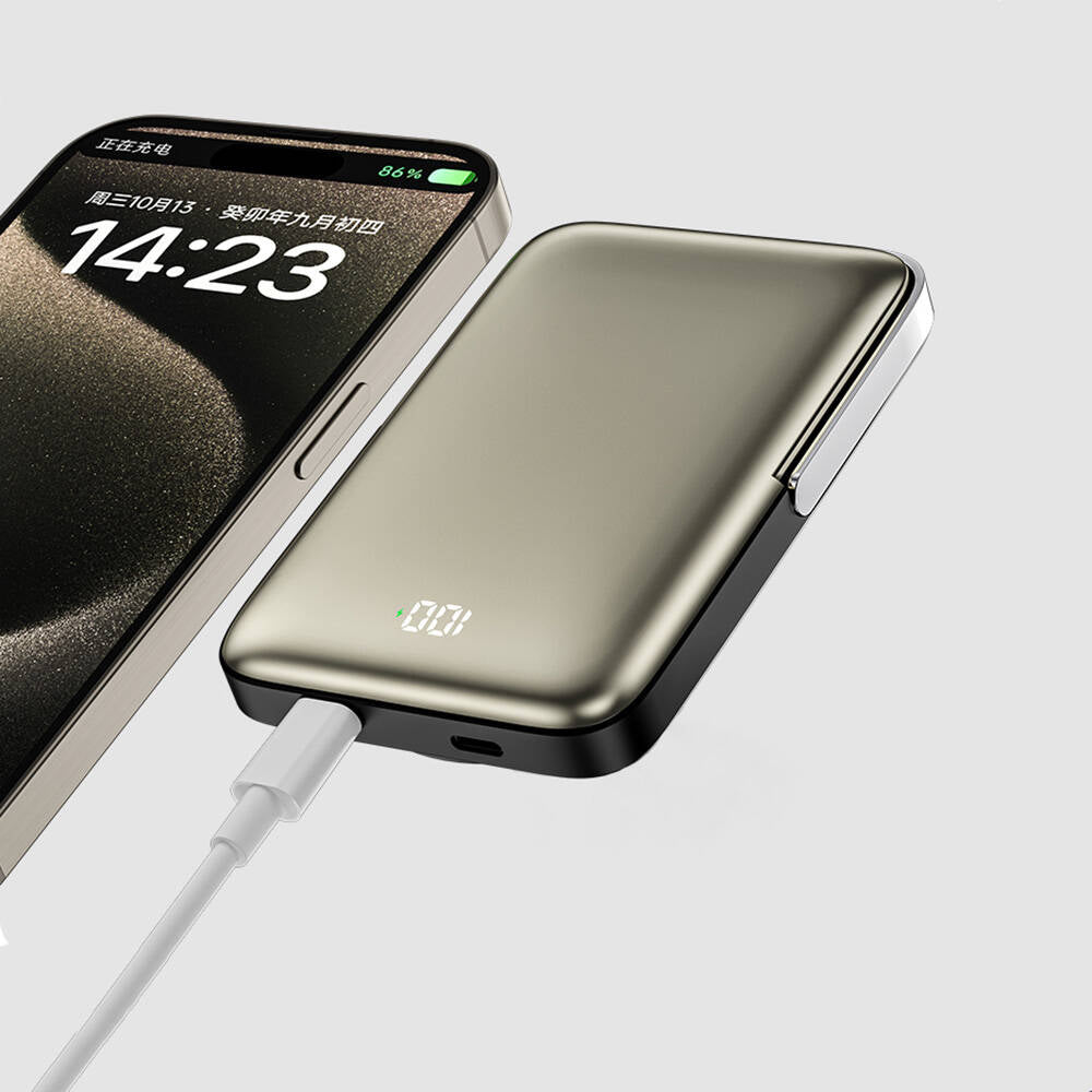 Wiwu Wi-P018 Elite Serisi Led Ekranlı Magsafe Powerbank Wireless 15W 10000mAh Siyah