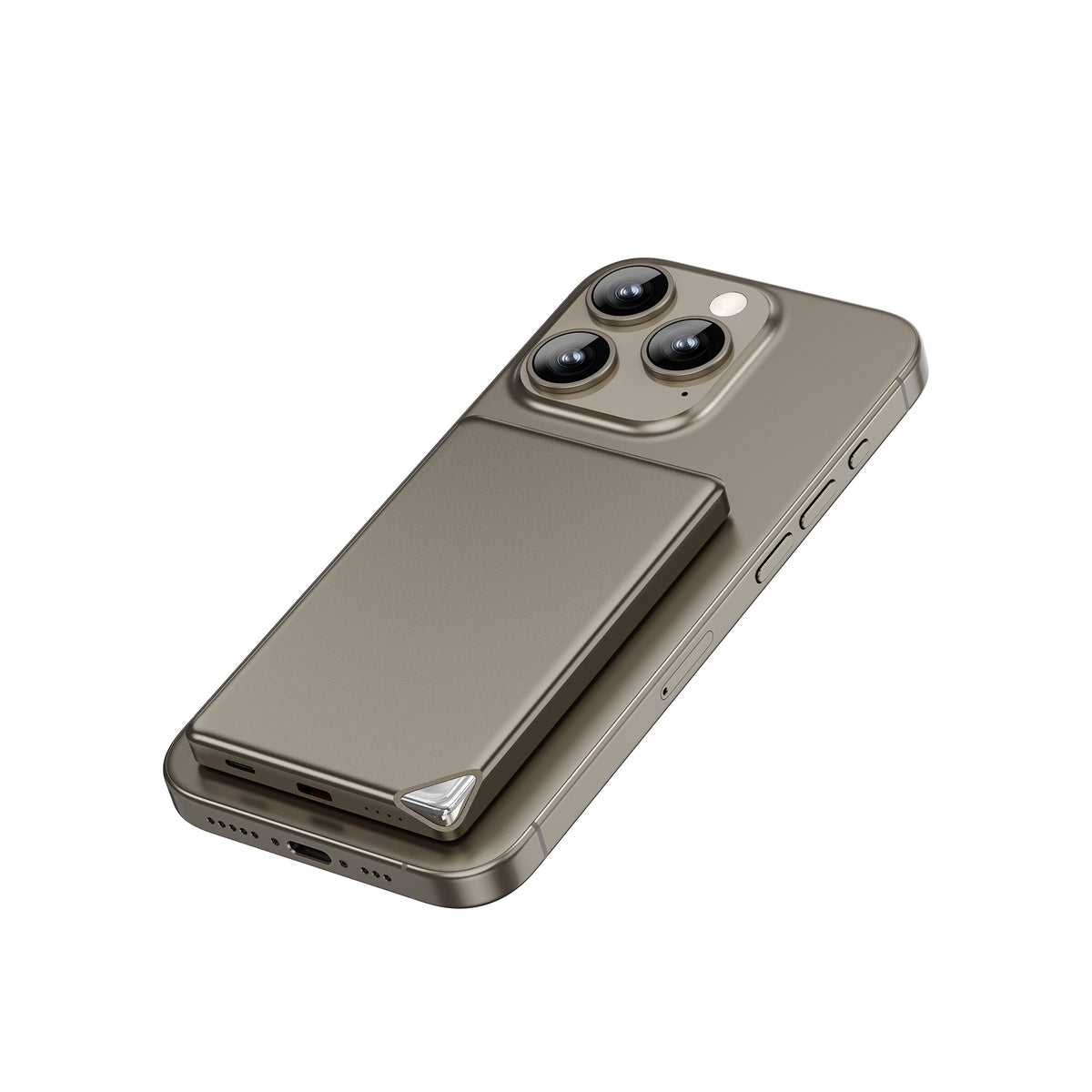 Wiwu Wi-P019 Ultra İnce Explore Serisi Led Göstergeli Wireless M-safe Powerbank 15W 5000mAh Titanyum-Gold