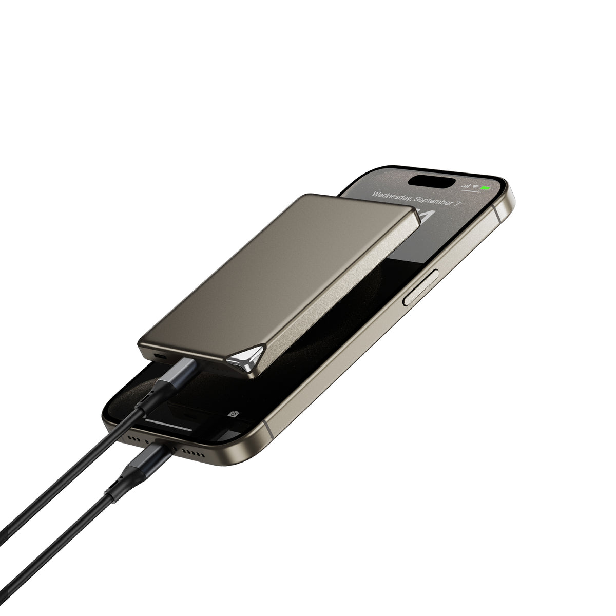 Wiwu Wi-P019 Ultra İnce Explore Serisi Led Göstergeli Wireless M-safe Powerbank 15W 5000mAh Titanyum-Gold