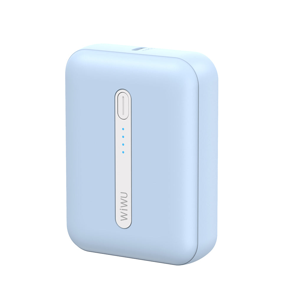 Wiwu Wi-P033 LED Işık Göstergeli Taşınabilir Mini Powerbank 10000mAh Mavi
