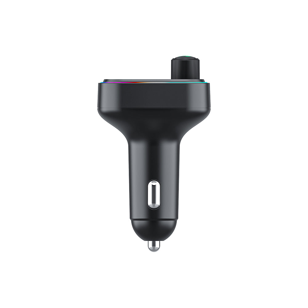 Wiwu Wi-QC031 RGB Bluetooth Transmitter MP3 Type-C ve USB-A Araç Şarjı Siyah