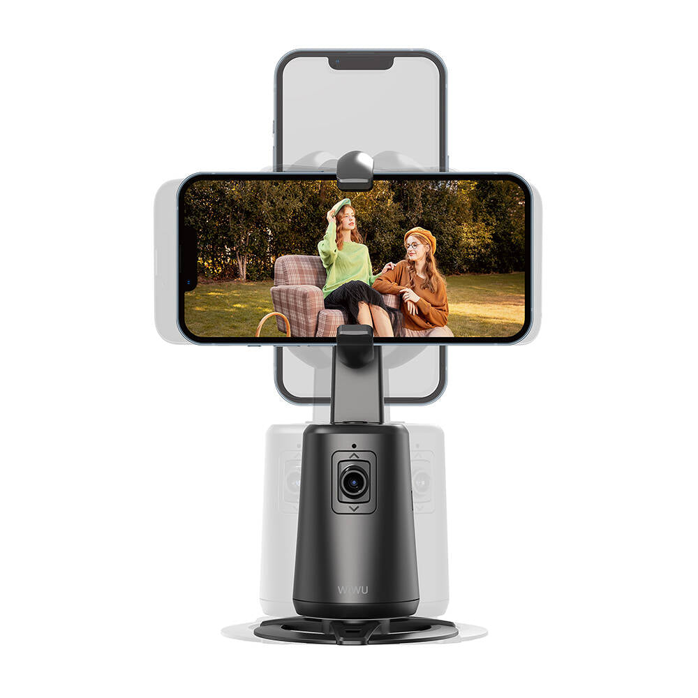 Wiwu Wi-SE010 Canlı Yayın 360° Dönebilen Akıllı Yüz Tanıma Takip Özellikli Magnetik Gimbal Sabitleyici Stand Siyah