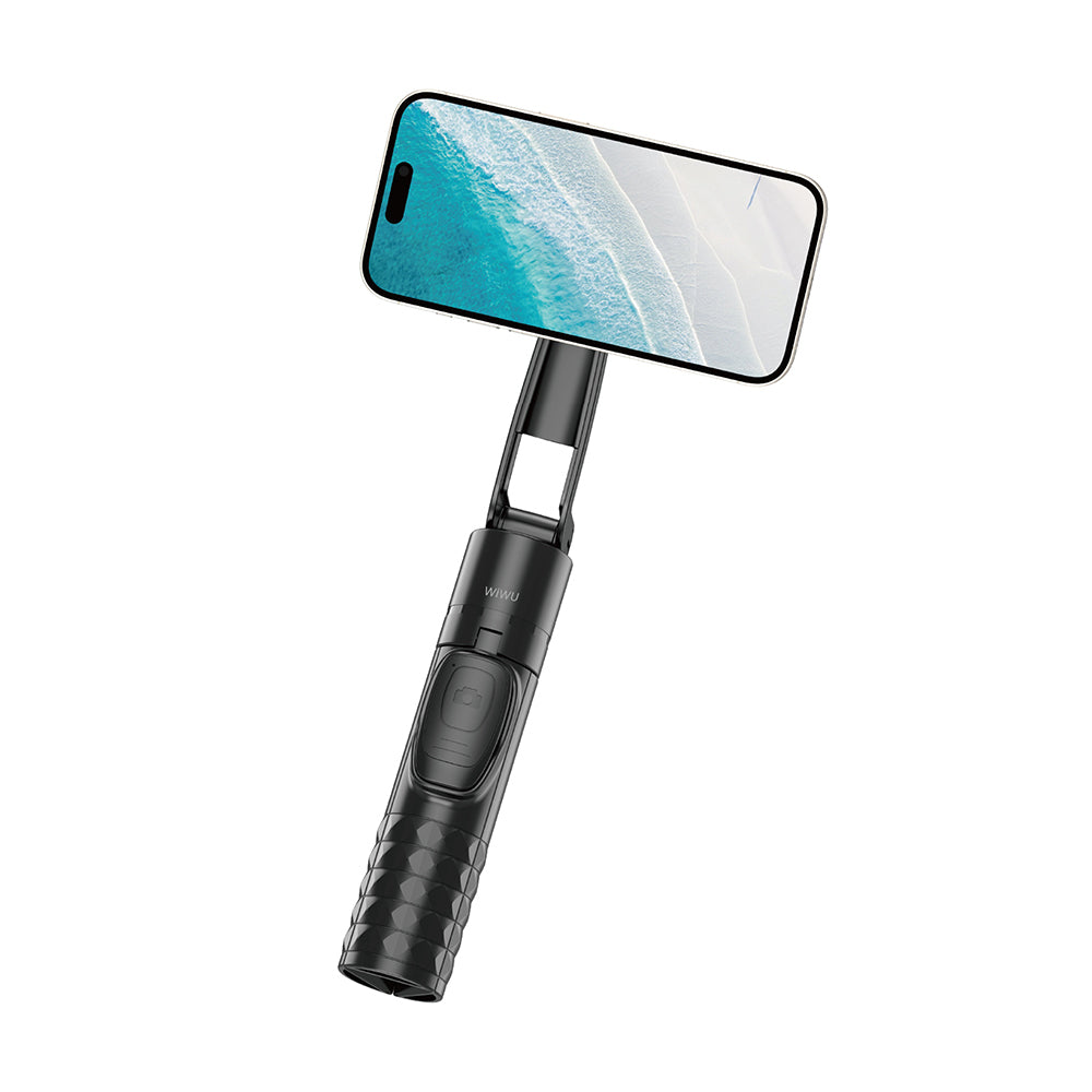 Wiwu Wi-SE014 Magnetik Özellikli 360 Derece Dönebilen Kumandalı Selfie Çubuğu ve Tripod Siyah