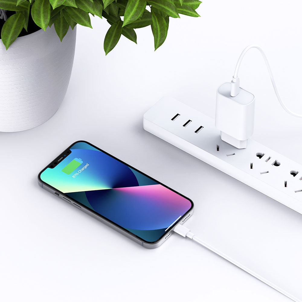 Wiwu Wi-U001 Quick 20W Tek Bağlantılı Type-C PD Hızlı Şarj Başlığı Beyaz