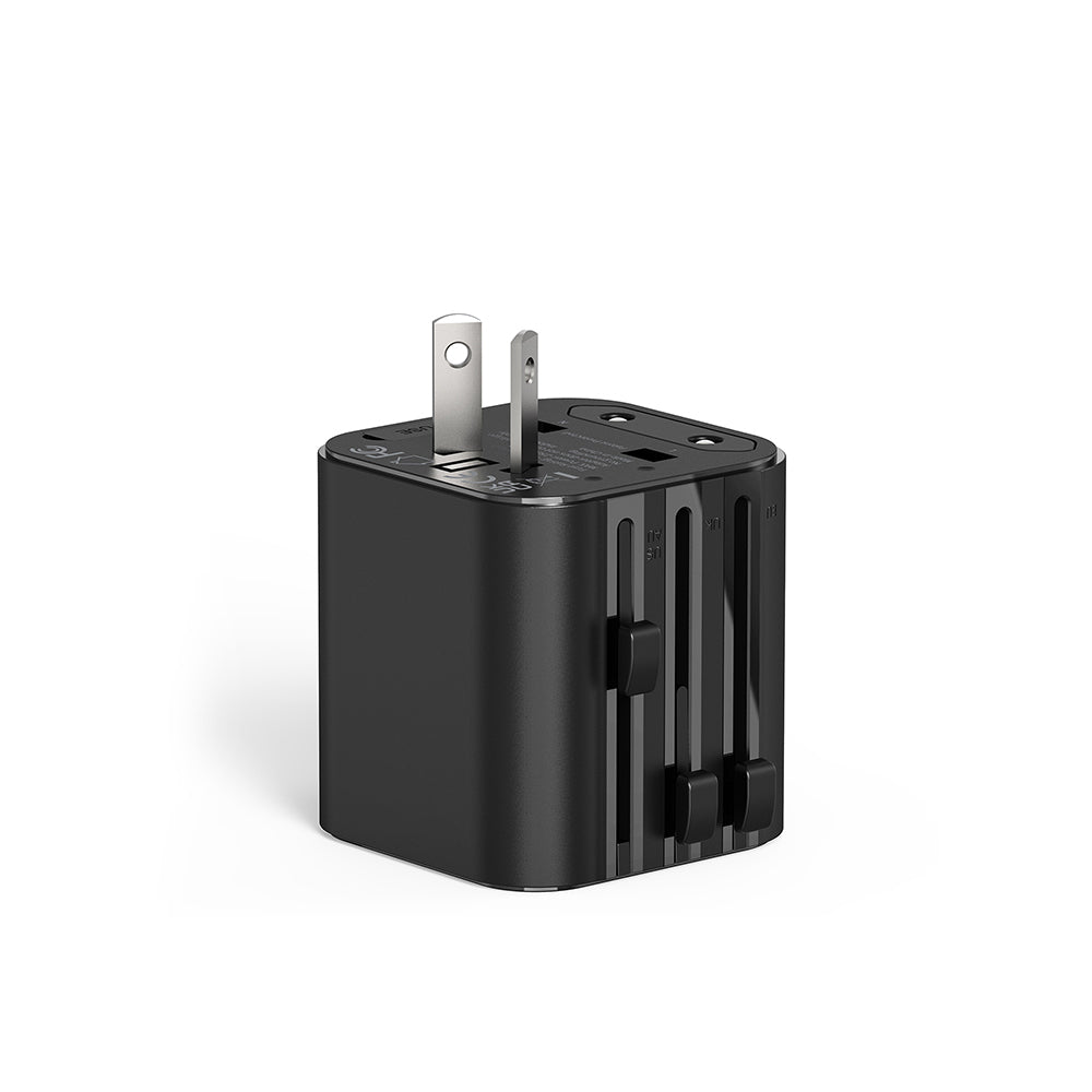 Wiwu Wi-UA005 Çoklu Universal TR/US/UK/AUS/EU Uyumlu Seyahat Şarj Adaptörü 2500W Siyah