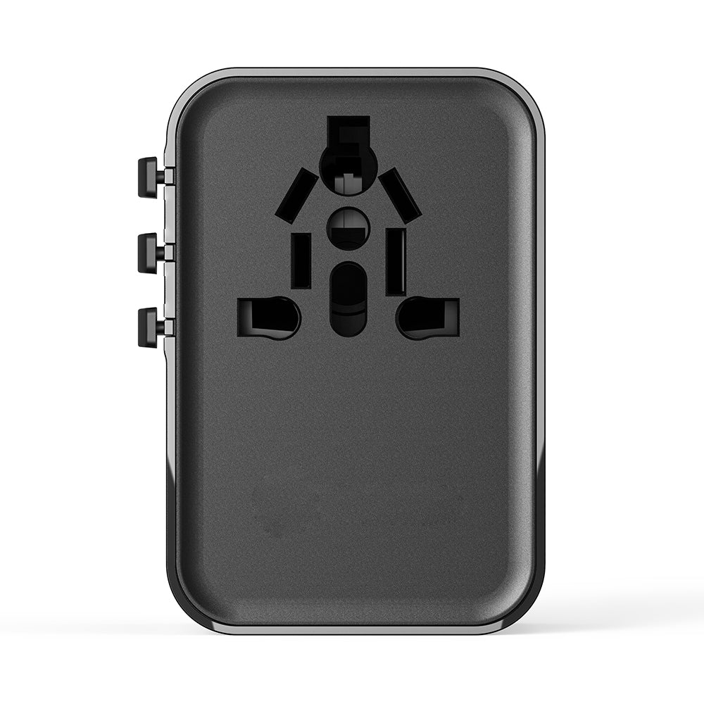 Wiwu Wi-UA006 Çoklu Universal TR/US/UK/AUS/EU Uyumlu Seyahat Şarj Adaptörü 45W Siyah