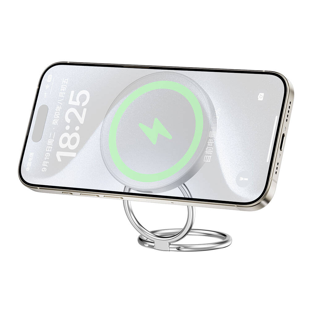 Wiwu Wi-W027 Standlı Hızlı ve Magsafe Şarj Özellikli Kablosuz Şarj Aleti 15W Beyaz