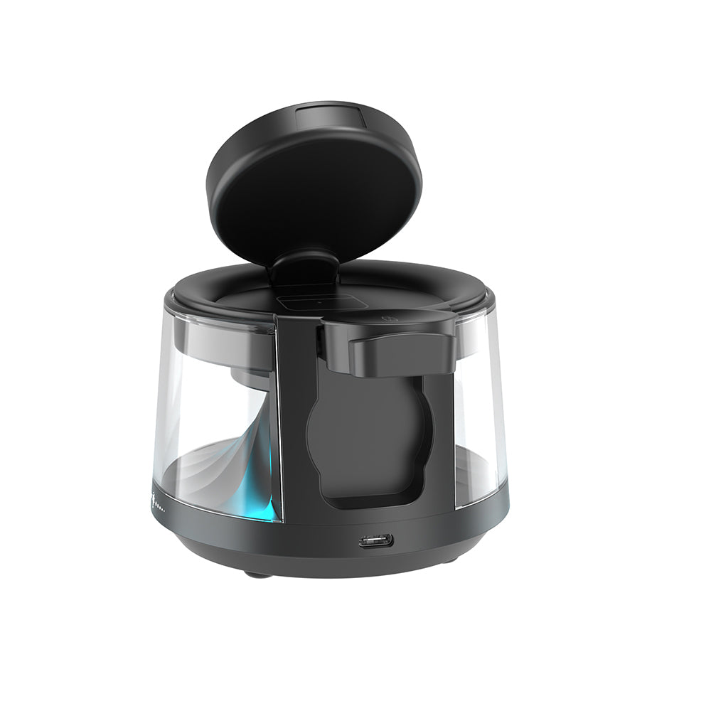 Wiwu Wi-W039 5in1 Kablosuz Şarj Standı Ambiyans Işıklı Bluetooth Speaker Hoparlör Özellikli 15W Siyah