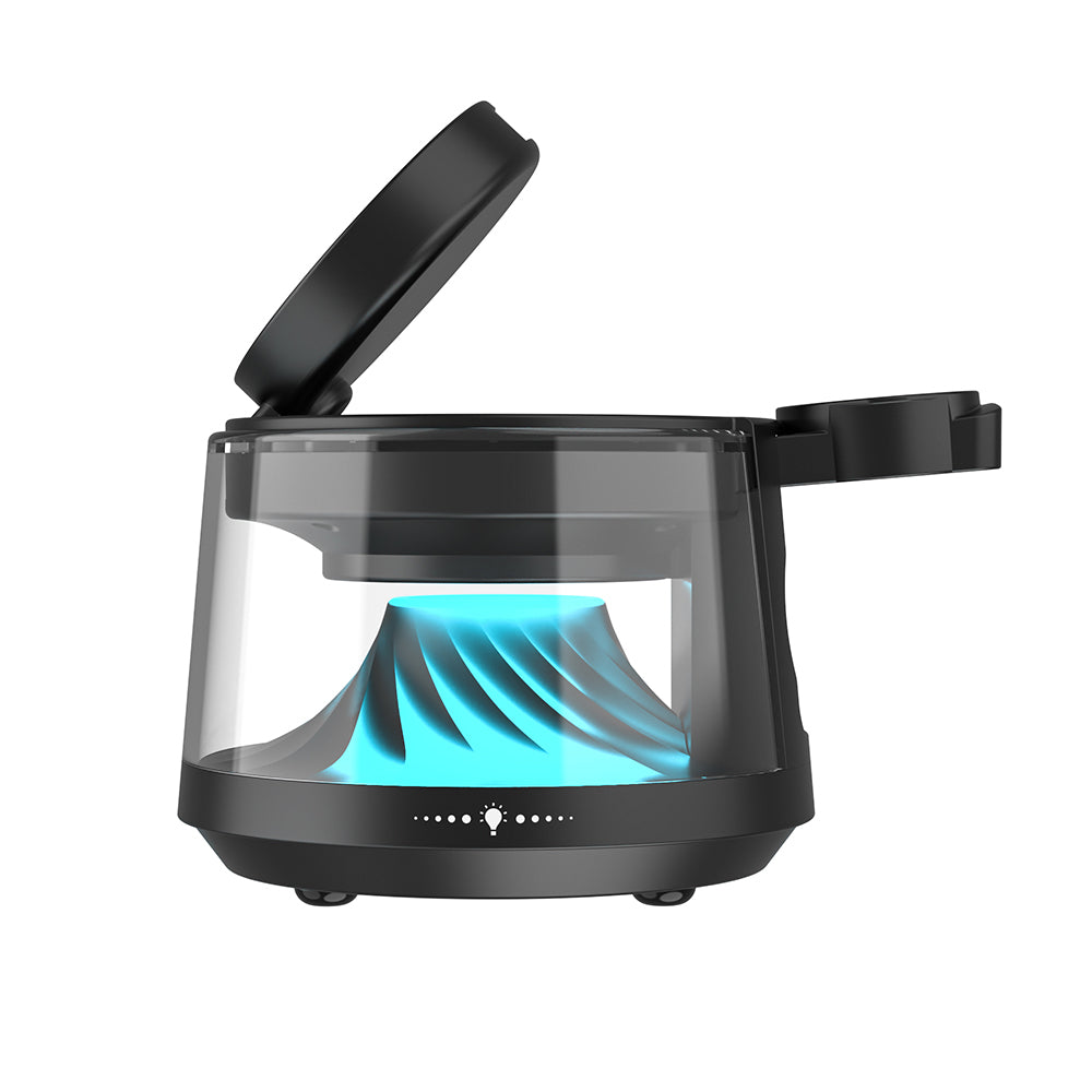 Wiwu Wi-W039 5in1 Kablosuz Şarj Standı Ambiyans Işıklı Bluetooth Speaker Hoparlör Özellikli 15W Siyah