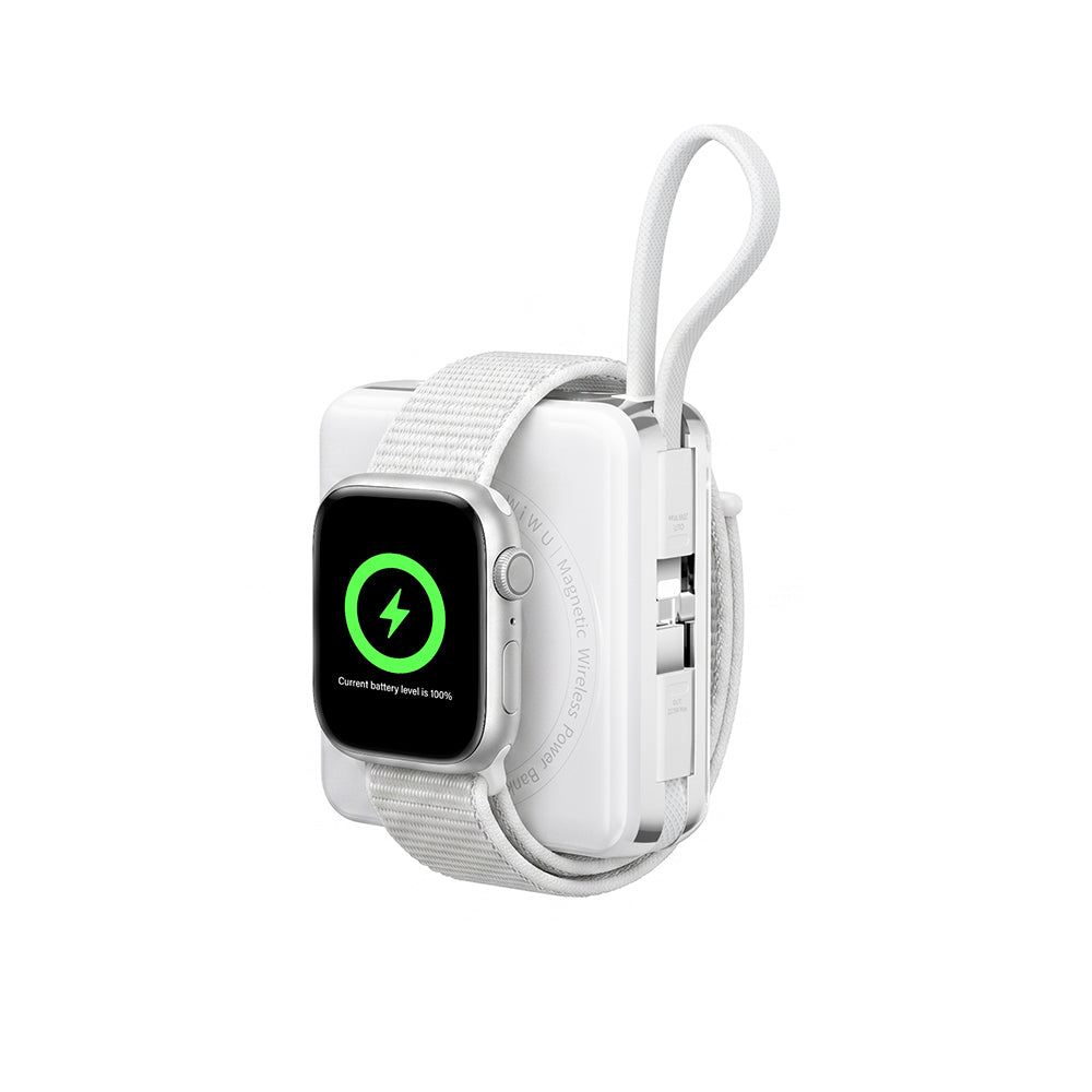 Wiwu XF17 Mag Plus Serisi M-safe Şarj Özellikli 3in1 15W Taşınabilir Powerbank 10.000mAh Beyaz