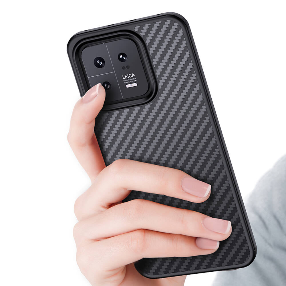 Xiaomi Mi 13 Pro Kılıf Aramid Karbon Fiber Magsafe Özellikli Wlons Radison Kılıf Siyah