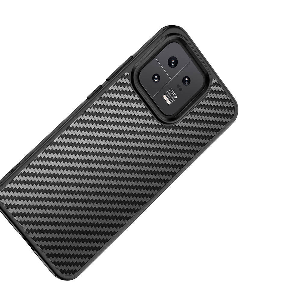 Xiaomi Mi 13 Pro Kılıf Aramid Karbon Fiber Magsafe Özellikli Wlons Radison Kılıf Siyah