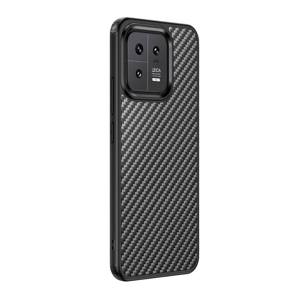 Xiaomi Mi 13 Pro Kılıf Aramid Karbon Fiber Magsafe Özellikli Wlons Radison Kılıf Siyah