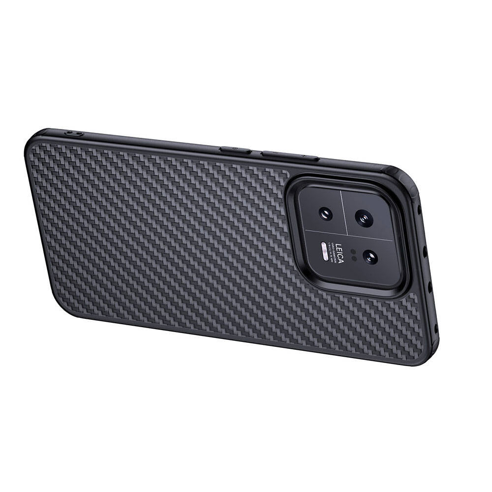 Xiaomi Mi 13 Pro Kılıf Aramid Karbon Fiber Magsafe Özellikli Wlons Radison Kılıf Siyah
