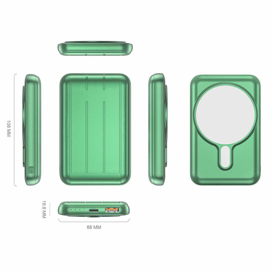 Xipin T113 10000 Mah Magsafe Powerbank Yeşil