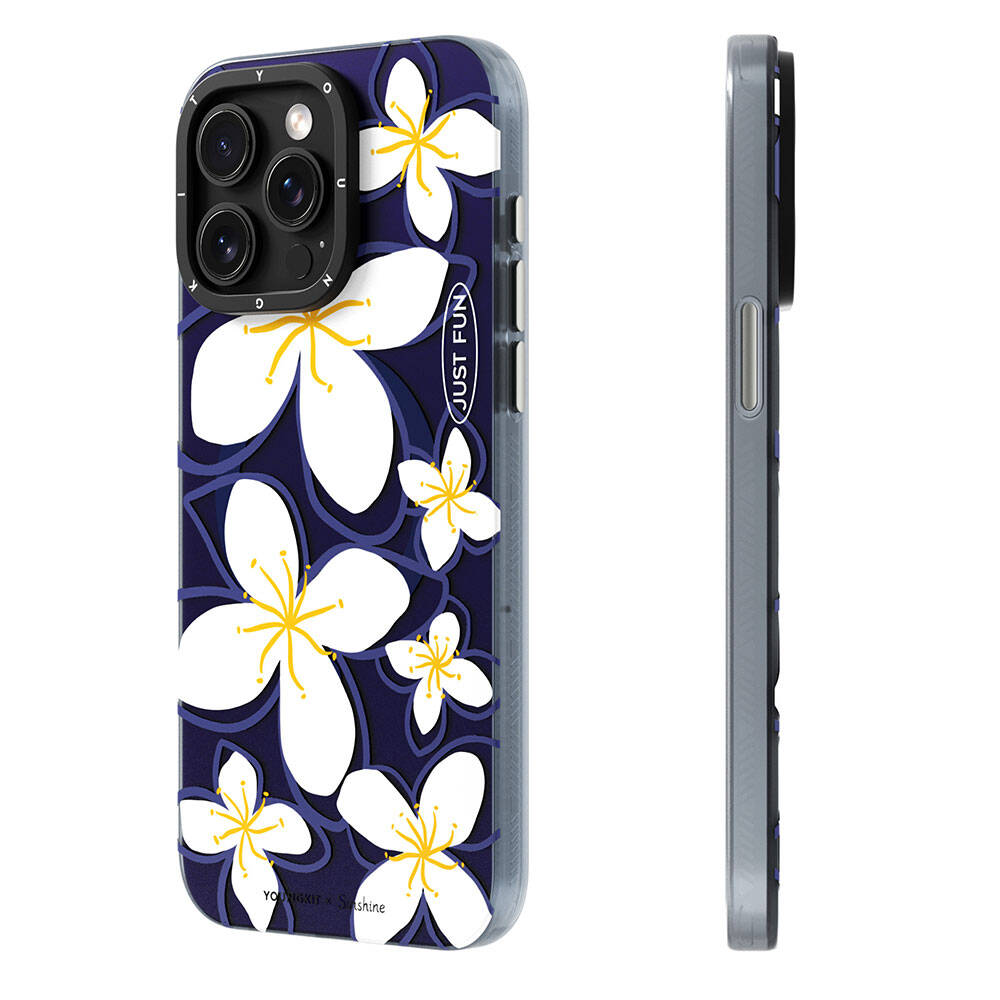 iPhone 15 Pro Max Kılıf Magsafe Şarj Özellikli Sunshine Tasarımlı Youngkit Smile Serisi Kılıf Lacivert