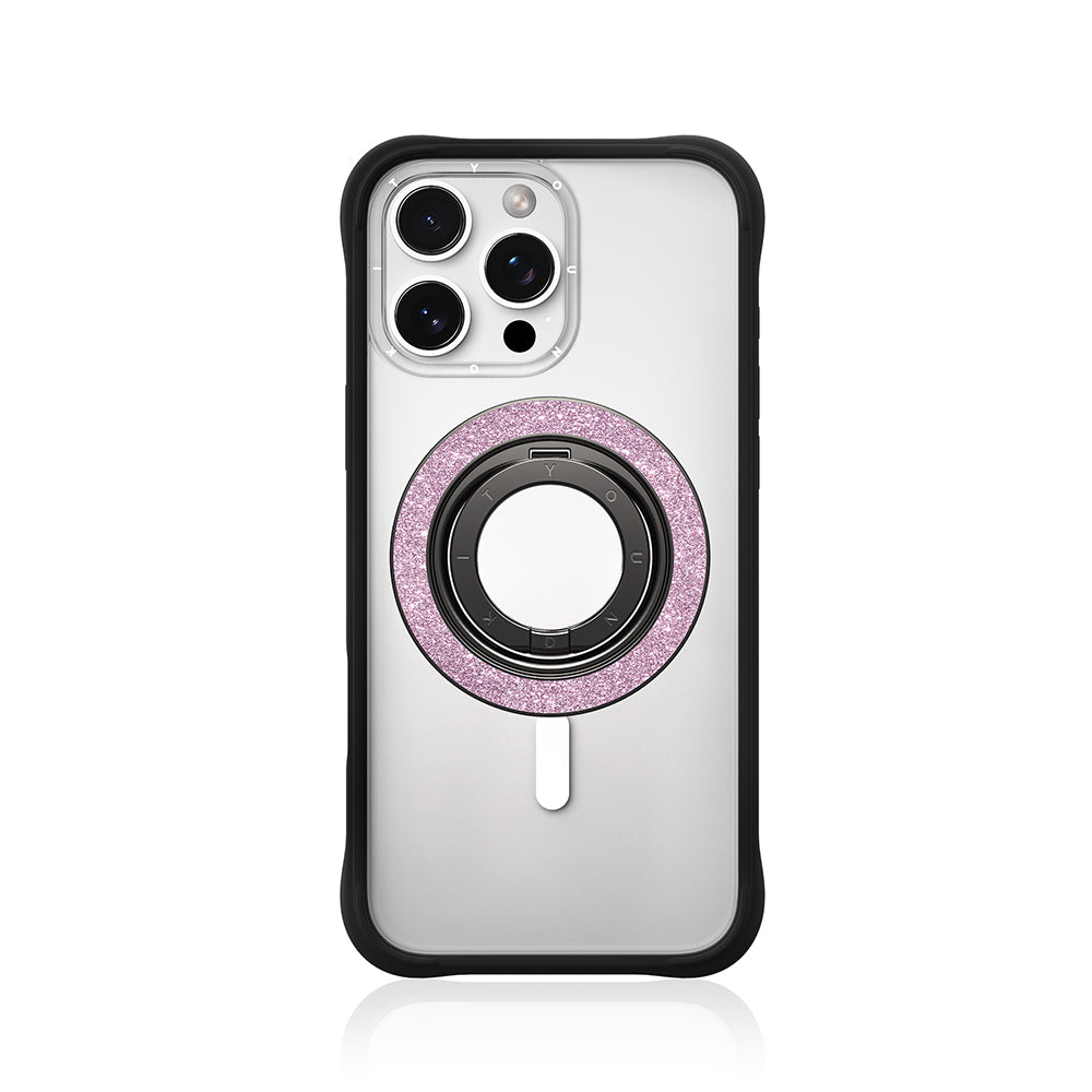 Youngkit Colorful Serisi Double Magnetik Ring Stand Telefon Tutucu Pembe