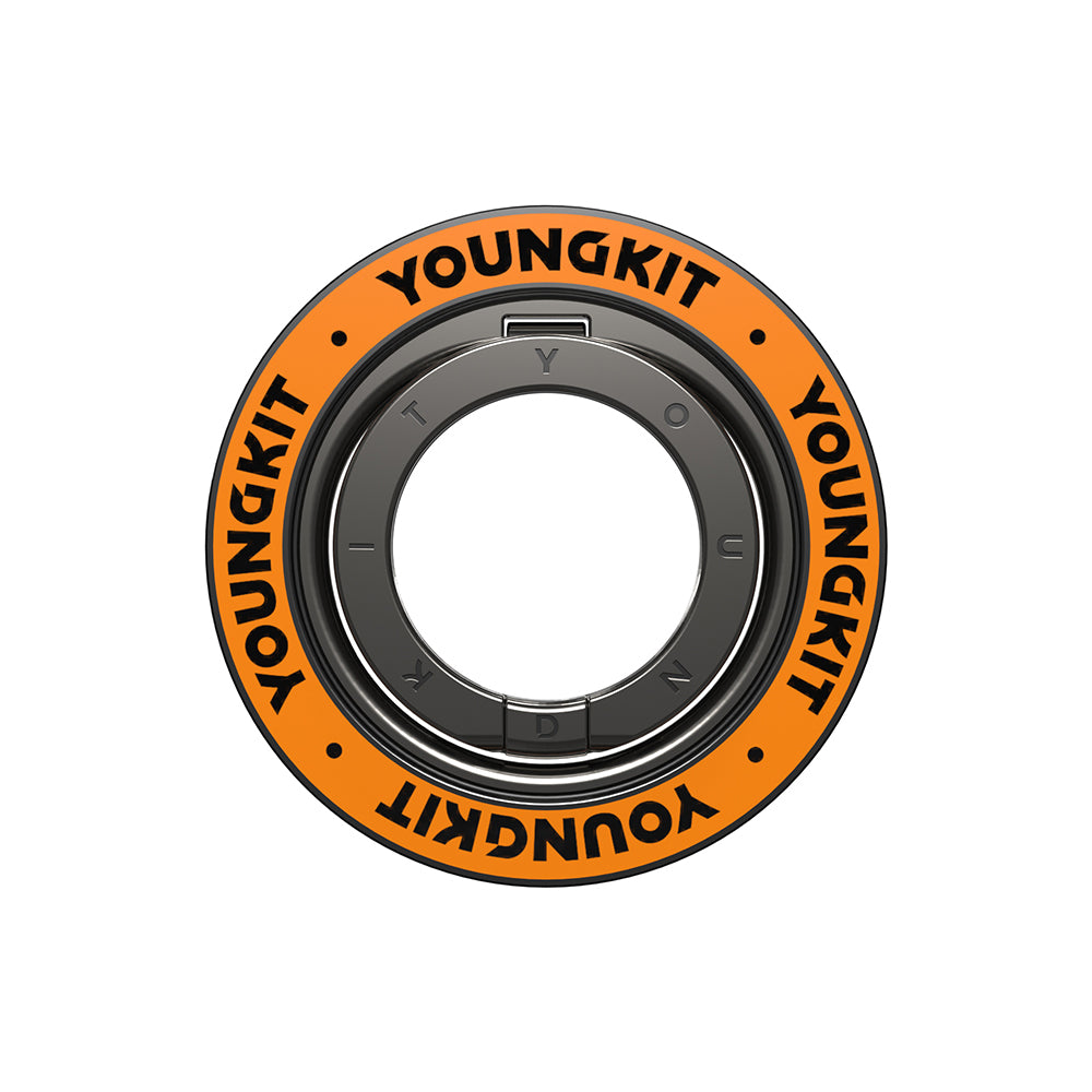 Youngkit Magnetik 360 Derece Dönebilen Double Ring Serisi Parmak Ring Stand Siyah
