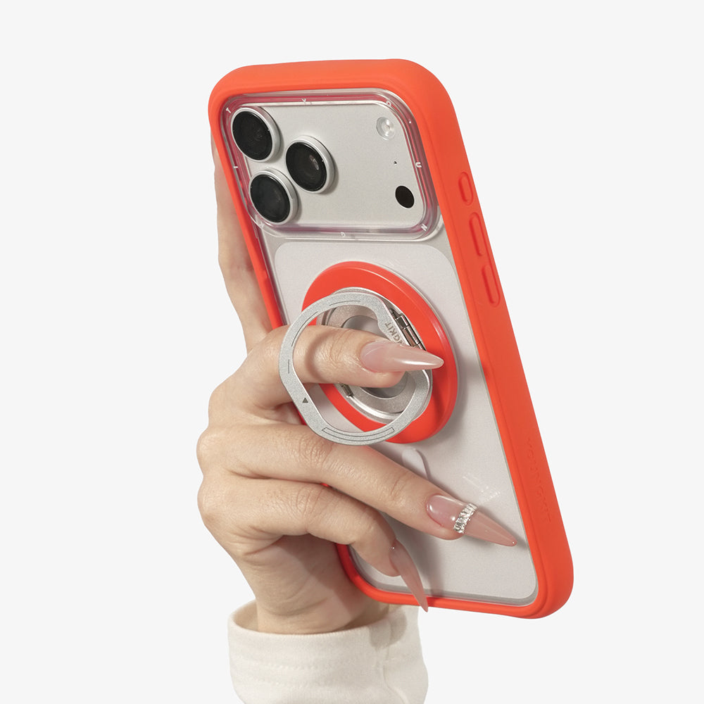 Youngkit Magnetik 360 Derece Dönebilen Dual Fold Rotating Serisi Parmak Ring Stand Turuncu