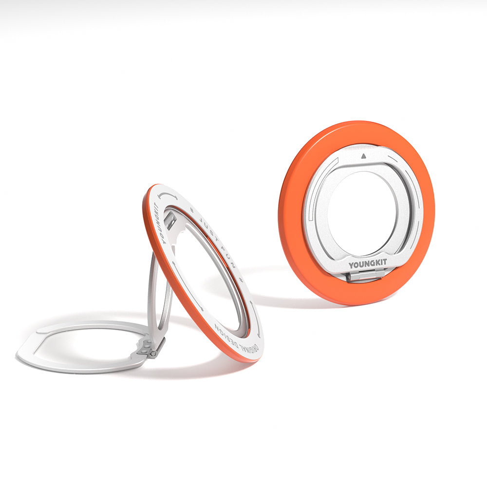Youngkit Magnetik 360 Derece Dönebilen Dual Fold Rotating Serisi Parmak Ring Stand Turuncu
