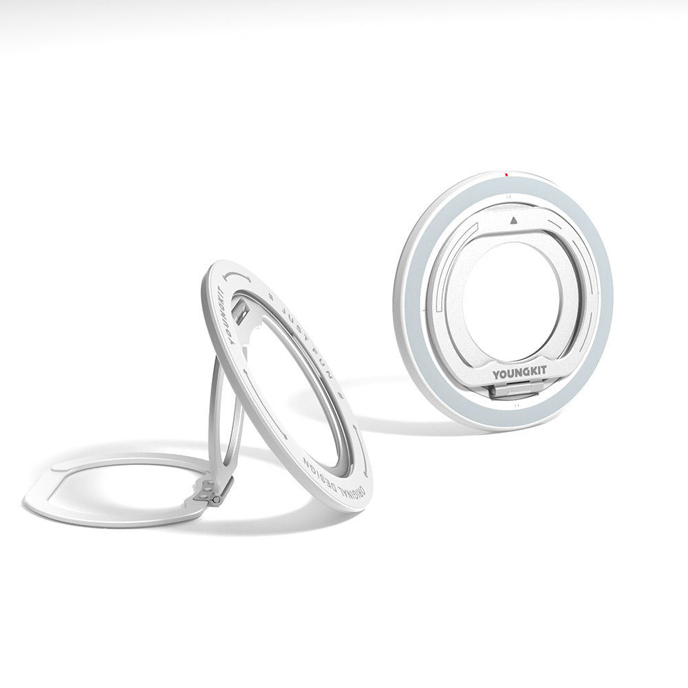 Youngkit Magnetik 360 Derece Dönebilen Dual Fold Rotating Serisi Parmak Ring Stand Gümüş