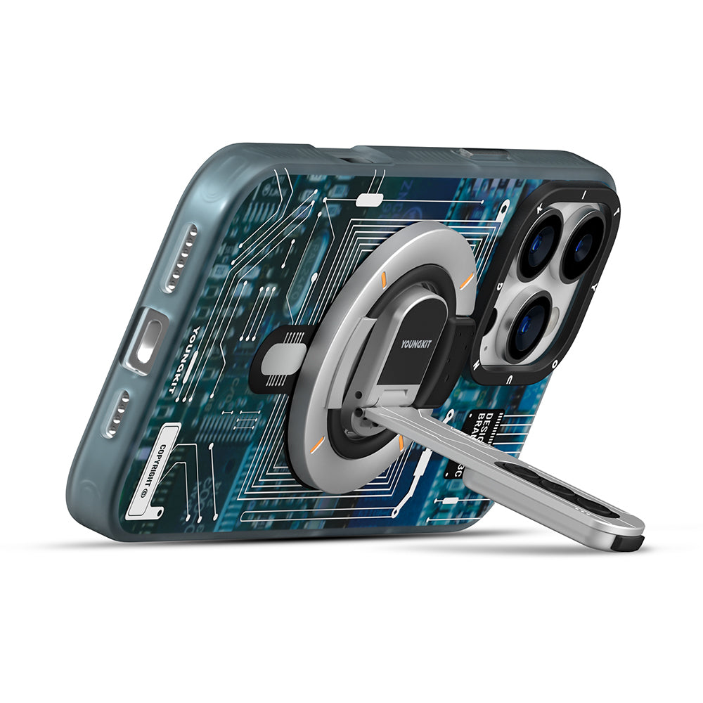 Youngkit Technology Serisi Telefon ve Tabletler için Magnetik Ring Stand Beyaz