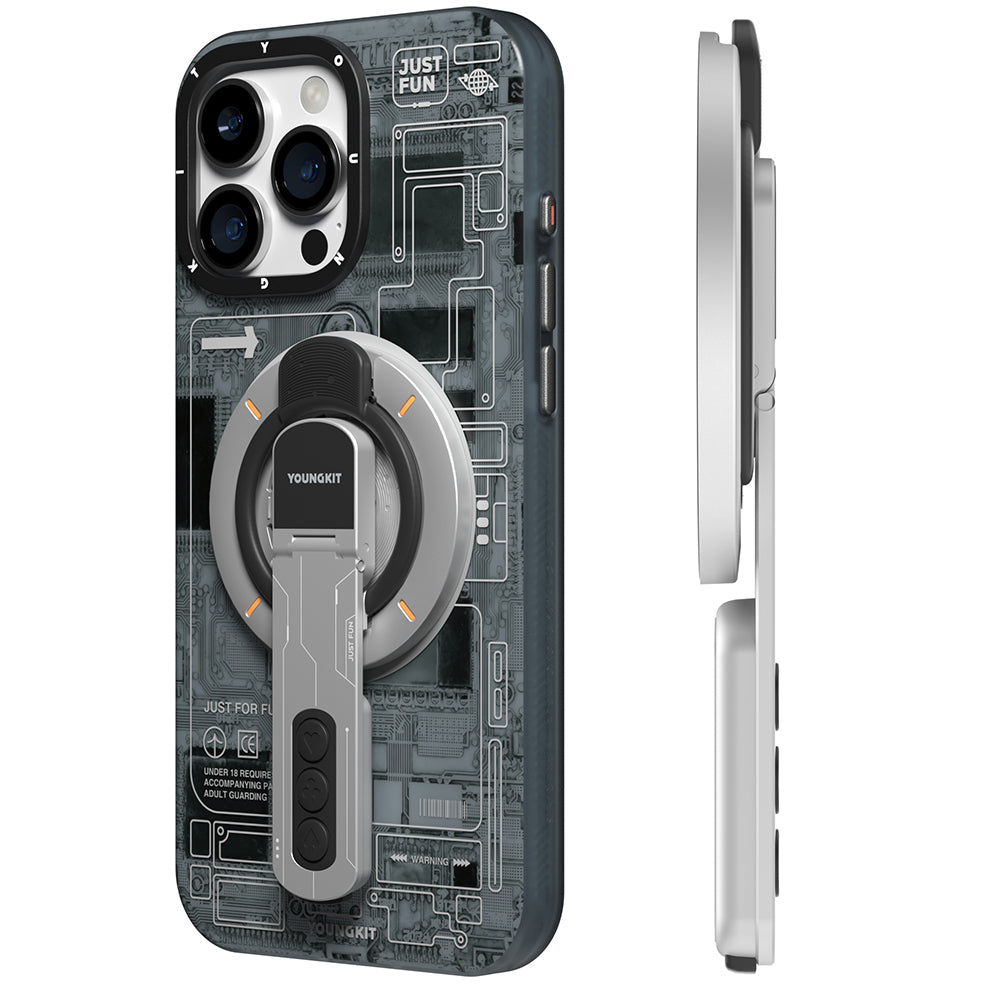 Youngkit Technology Serisi Telefon ve Tabletler için Magnetik Ring Stand Siyah