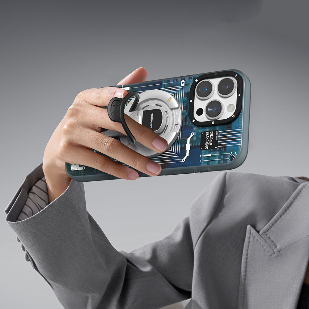 Youngkit Technology Serisi Telefon ve Tabletler için Magnetik Ring Stand Beyaz