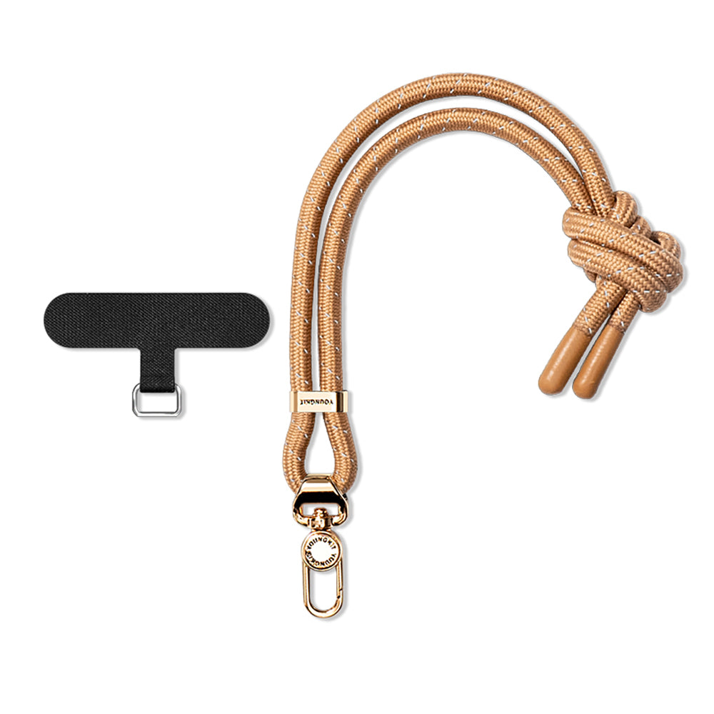 Youngkit YQ002 Yansıtıcı Şerit Desenli Cep Telefonu Bilek Askı İpi Siyah