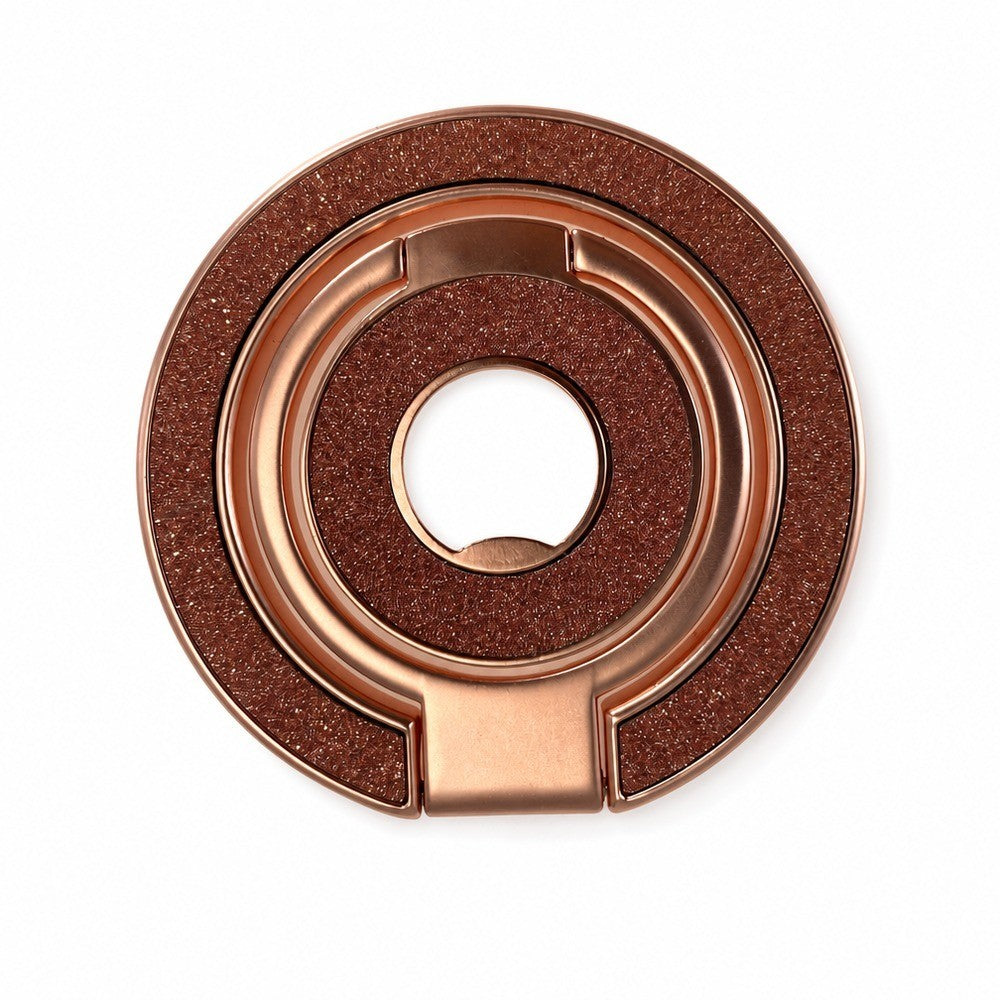 Zore Paris M102 Glitter Magnetik Ring Standlı Simli Telefon Tutucu Rose Gold